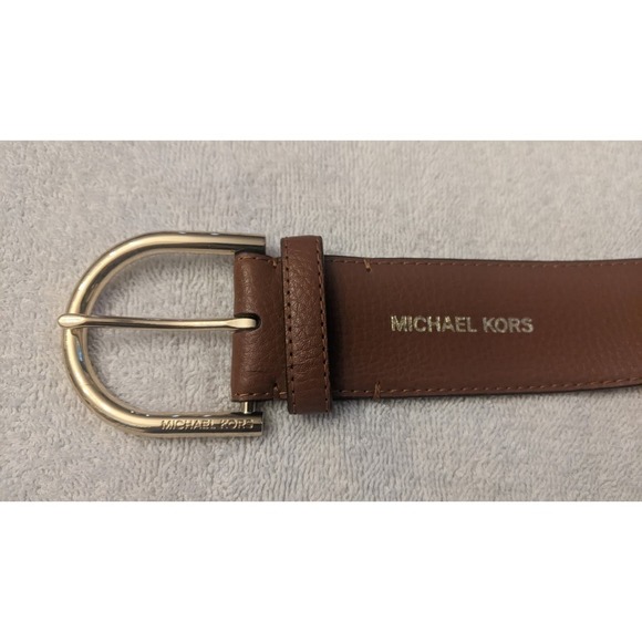 Michael Kors Brown Belt with Gold Buckle, Large, Leather - Picture 7 of 7